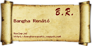 Bangha Renátó névjegykártya
