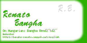 renato bangha business card